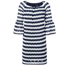 TRINA TURK 3/4 sleeve striped dress